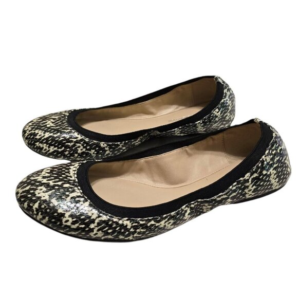 BCBGeneration Snake Print Moneli Elasticized Ballet Flats Sz 7.5M - Picture 1 of 8